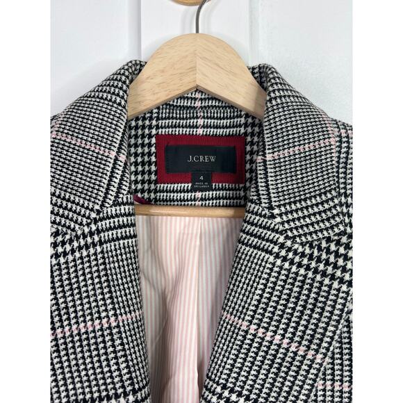 NEW J.Crew Boyfriend Blazer in Glen Plaid Gray Italian Wool 2 Button Size: 4 - Picture 4 of 8